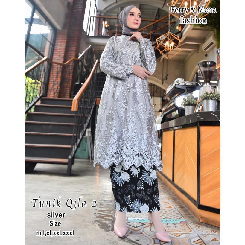 SETELAN TUNIK KEBAYA MODERN -STELAN TUNIK TILE - KEBAYA BROKAT - KEBAYA KONDANGAN TERBARU - KEBAYA P