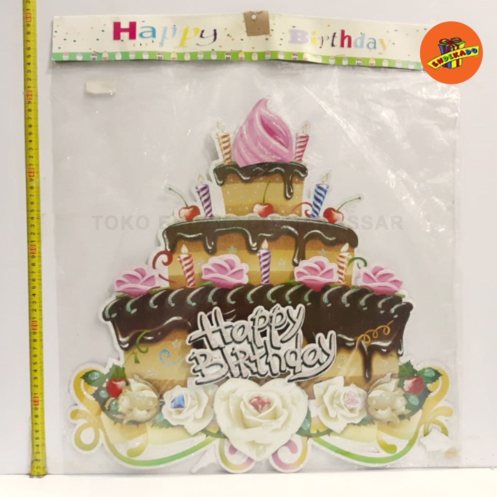 BANNER HAPPY BIRTHDAY CAKE- Banner Kue Ulang Tahun