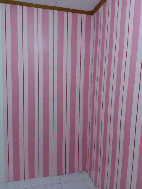 Wallpaper Dinding Premium 10meter X 45cm Garis Pink Wallpapaer 10meter Wallpaper Dinding Sticker