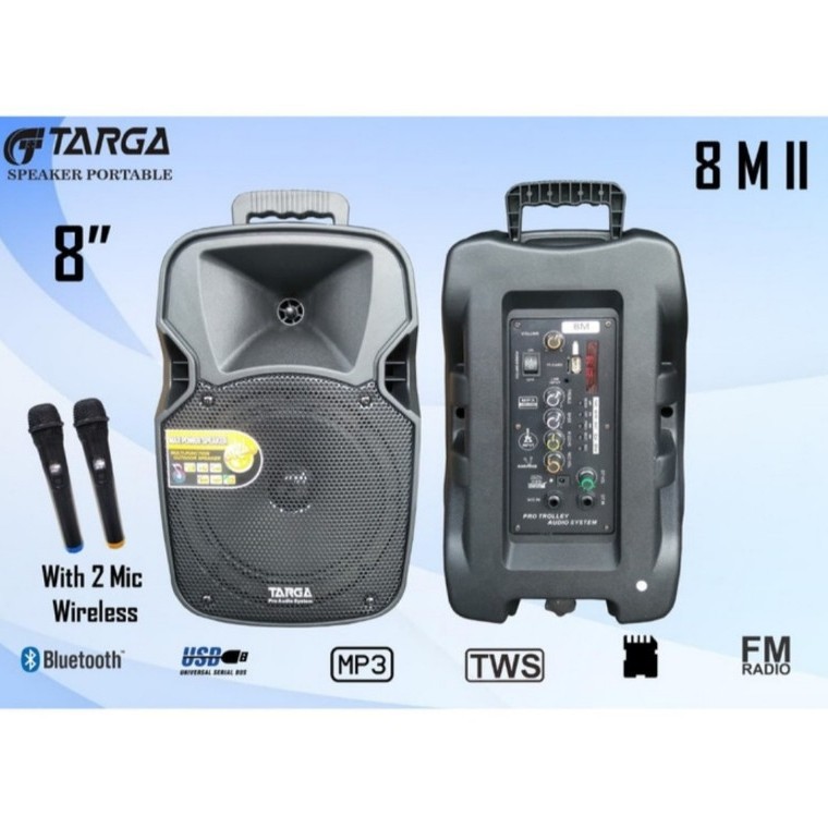 SPEAKER PORTABLE 8 IN TARGA TR 8M 2 MIC SPEAKER MEETING