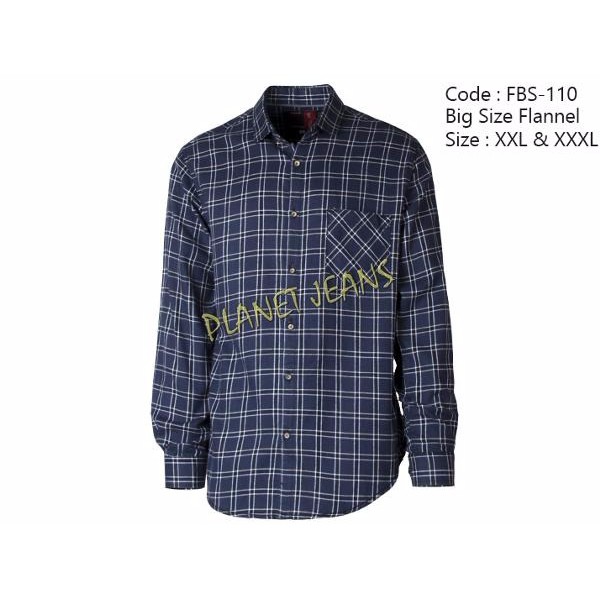 kemeja flanel jumbo / baju flannel big size/ ukuran besar pria size xxl dan xxxl - fbs110 D-20