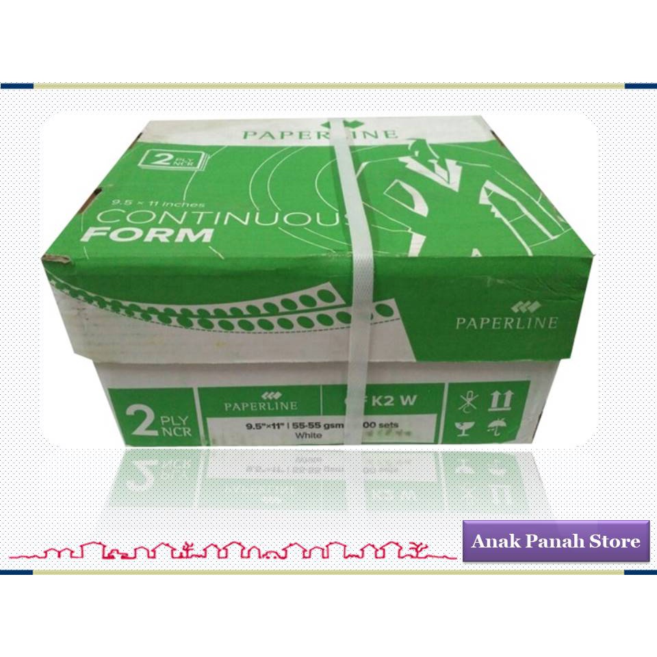 

Continuous Form Uk. 9.5" x 11", 2 ply NCR Merk Paperline