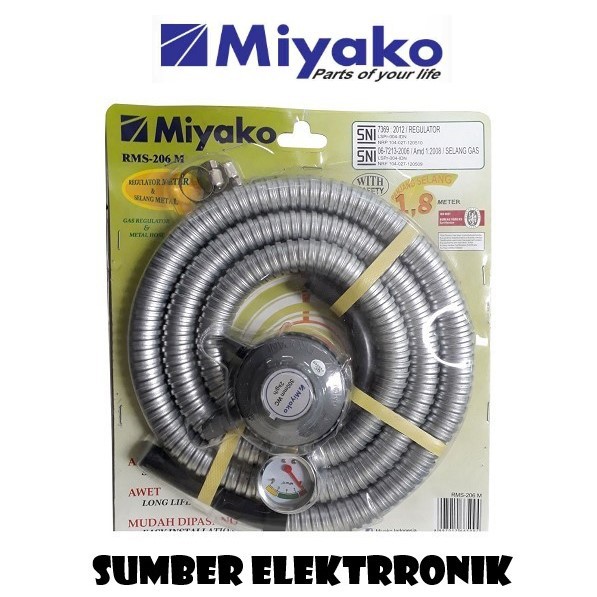 Miyako RMS-206M Paket Selang Regulator Gas + Meteran Free Bubble plus garansi