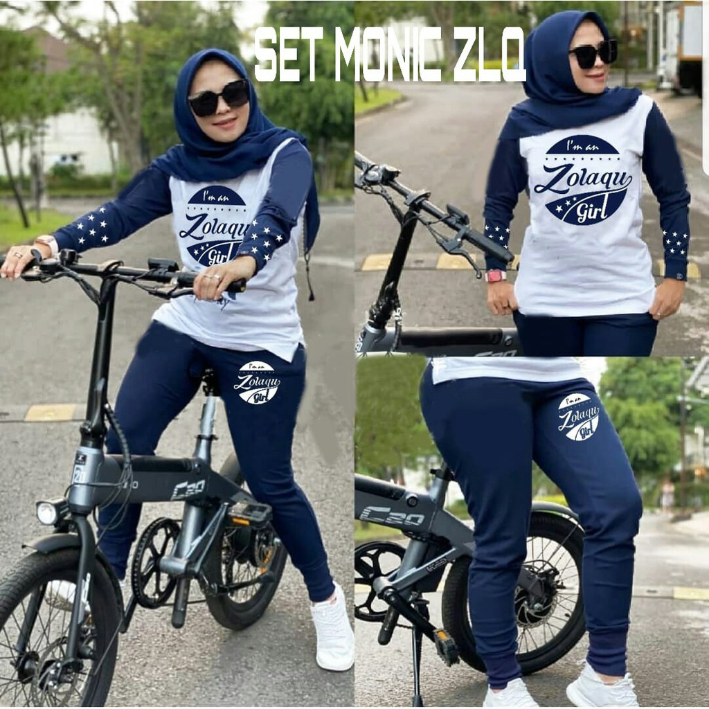 SET MONIC BIKE SIZE XL mF / SETELAN GOWES 05 / TRAINING SET WANITA / PAKAIAN OLAHRAGA SENAM WANITA