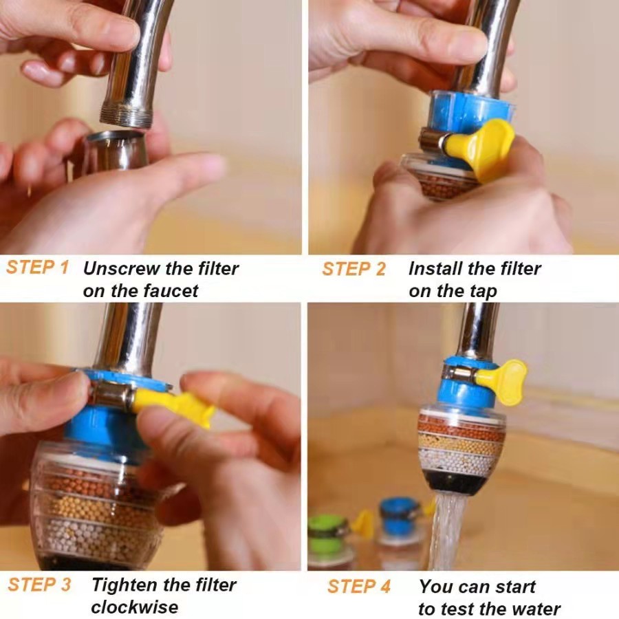 Sambungan Kran Air Dengan 4 Batu Filter Fleksibel