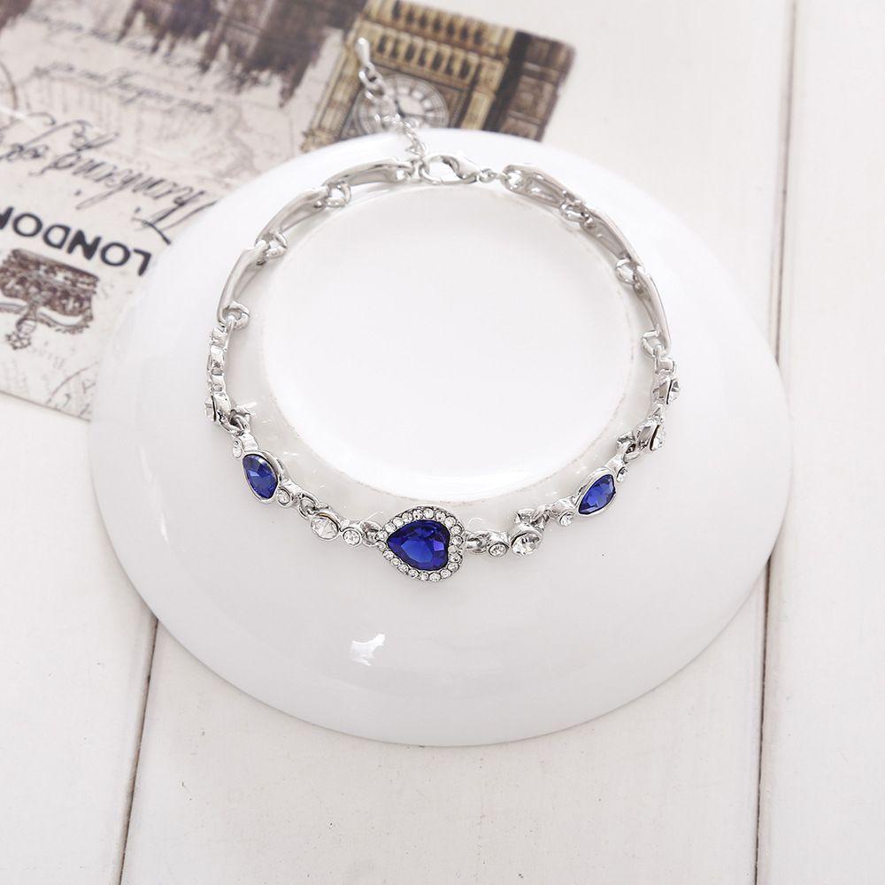 Needway Ocean Blue Bangle Gelang Kualitas Tinggi Perhiasan Wanita Fashion Berlian Imitasi