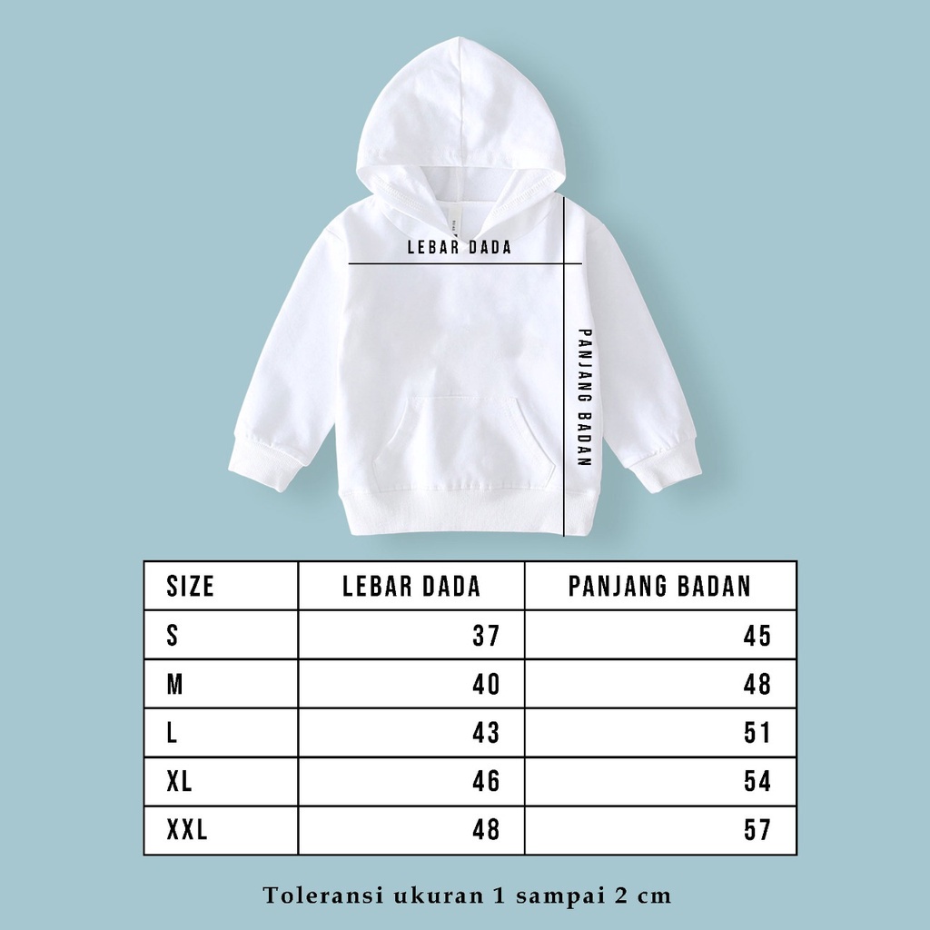 Parisdivarious Sweater Hoodie Jemper Kid Anak Polos Bahan Fleece Size S - XXL (Cowok &amp; Cewek)