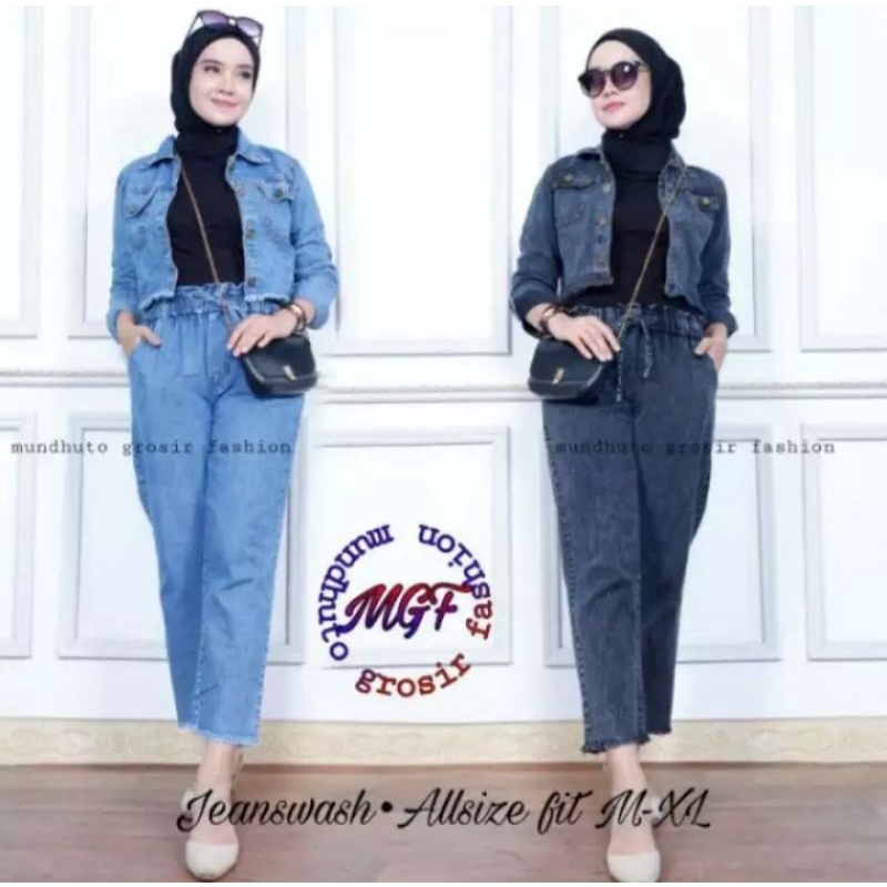 SETELAN JAKET JEANS DAN CELANA // ONE SET JAKET JEANS // JULIZER SET WANITA