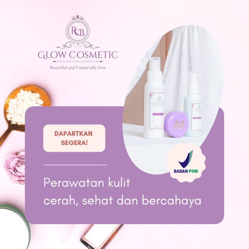 1 paket cream RCB glow cosmetik Bpom berkualitas