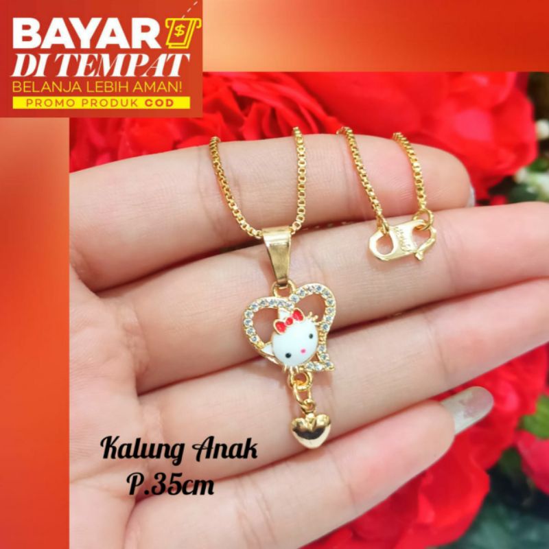 Kalung+Liontin karakter Hello Kitty permata cat,tidak karat