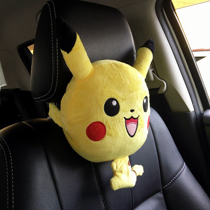 Bantal Sandaran Jok Mobil Kepala Leher Headrest Car Set Pikachu Pokemon