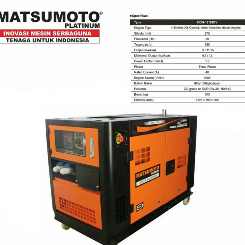 Genset silent Matsumoto 10000 watt