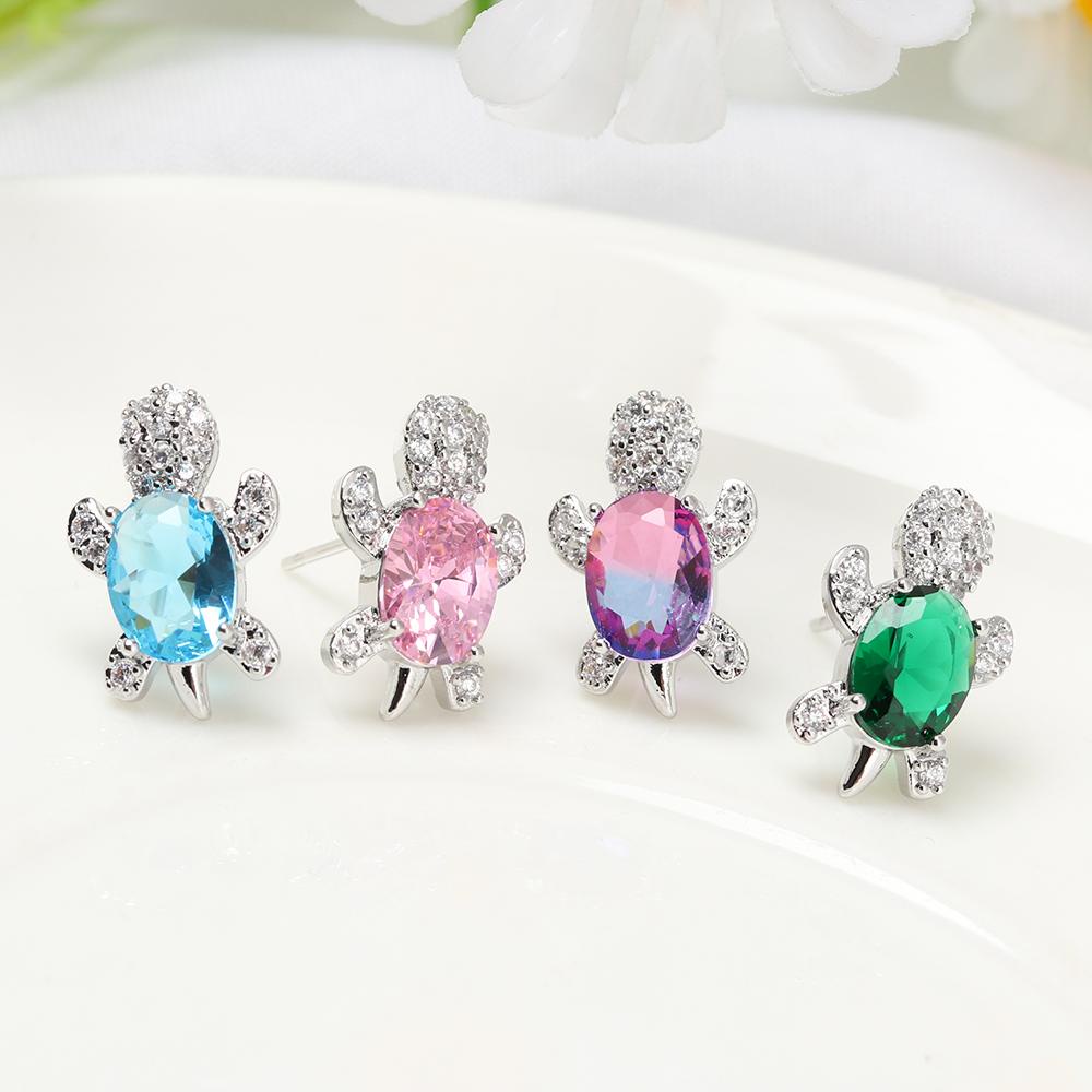 Anting Tusuk LILY Oval Multicolor Vintage Turtle Shaped