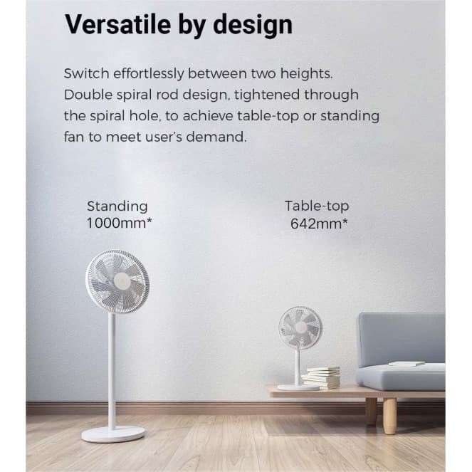 XIAOMI MI SMART STANDING FAN 1C - KIPAS ANGIN LANTAI APP CONTROL FAN 2 LITE