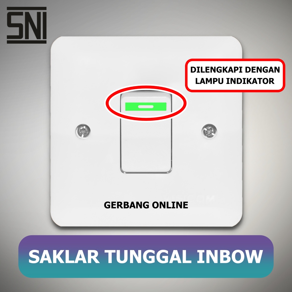 Saklar Engkel Single Inbow Tunggal Tanam Dinding IB VISICOM VS 901 VS-901 VS901