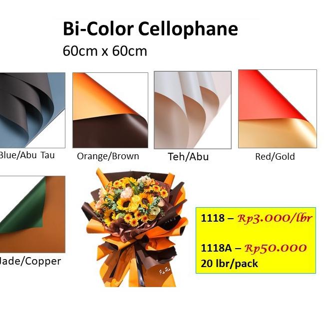 

✼ 20Lbr Flower Wrapping paper Cellophane kertas buket bunga florist - Bi Color Cellophane (1118A) ✮