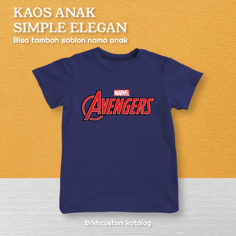 KAOS ANAK AVENGERS | MARVEL | KAOS ANAK LAKI-LAKI DAN PEREMPUAN | USIA 6-12 TAHUN | FREE FIRE