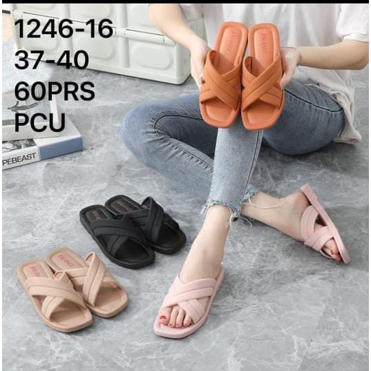 COD Sandal Selop Tali Silang Jelly Import Balance