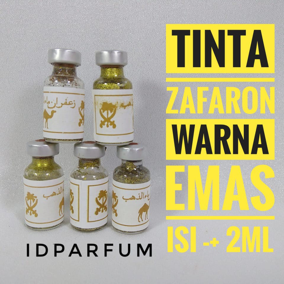 Tinta Tulis Jafaron Zafaron Emas Gold Isi 2ml Untuk Rajah Asma