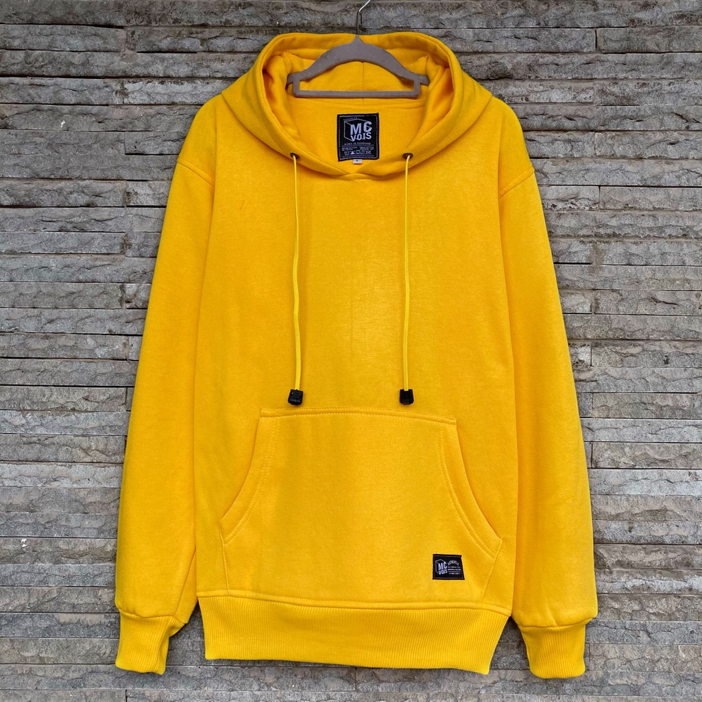 Mcvois Sweater Hoodie Polos Pria Wanita Switer Cewek Cowok-Fleece Kuning Terang