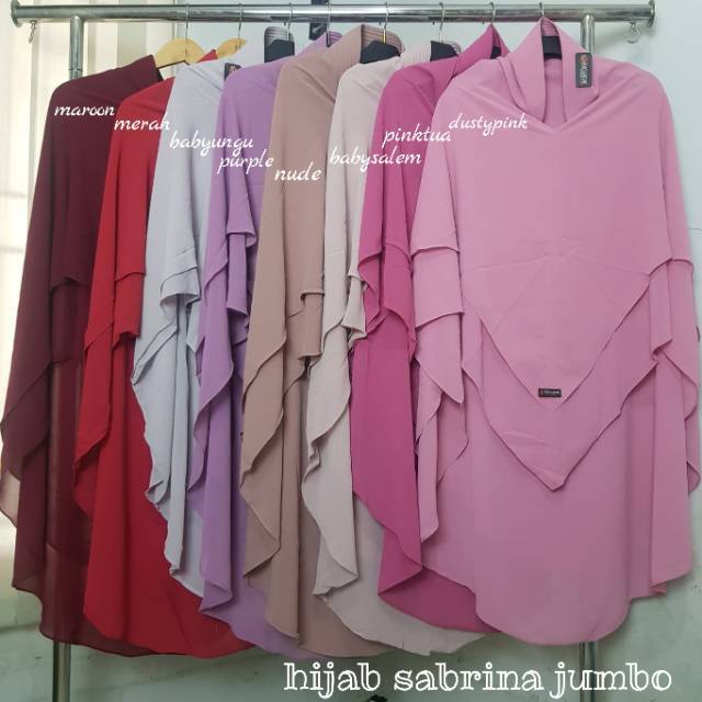 hijab syar'i jumbo/hijab sabrina bahan ceruty babydoll