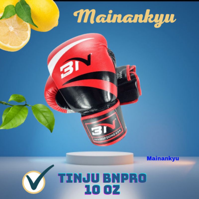 (MAINANKYU) BNPRO Sarung Tangan Tinju MMA UFC Boxing Muay Thai Leather Glove 10 OZ