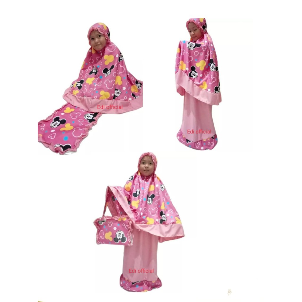 Mukena Anak Karakter  Hello  Pink Cantik Usia 2-12 thn