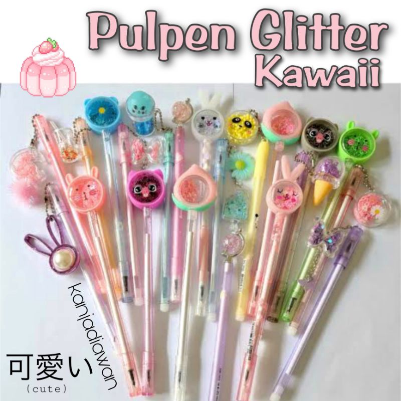 

Pulpen Glitter Kawaii Pen Aesthetic