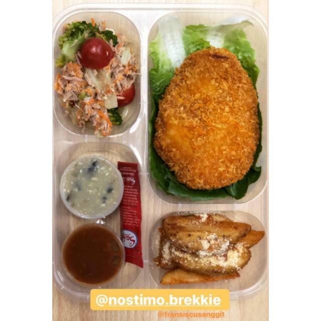 

meal box, chicken cordon blue, chicken steak