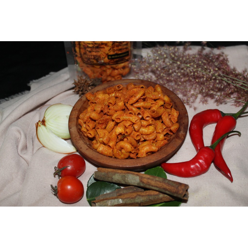 

Makaroni bantet kriuk 100gr | MEIJU (Pedas Ambyar)