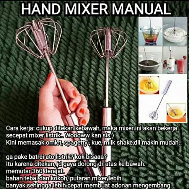 Mixer Tangan Manual bisa untuk Pengocok Telur dan Adonan Kue mixercp