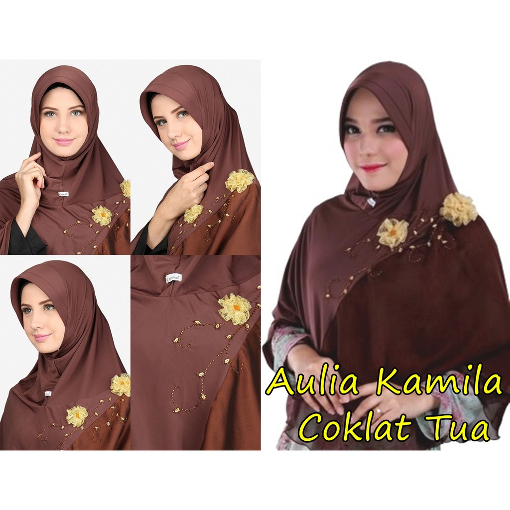 AULIA KAMILA / Jilbab Pesta Instan Panjang Hijab Bergo Syari Kerudung Langsung Pakai