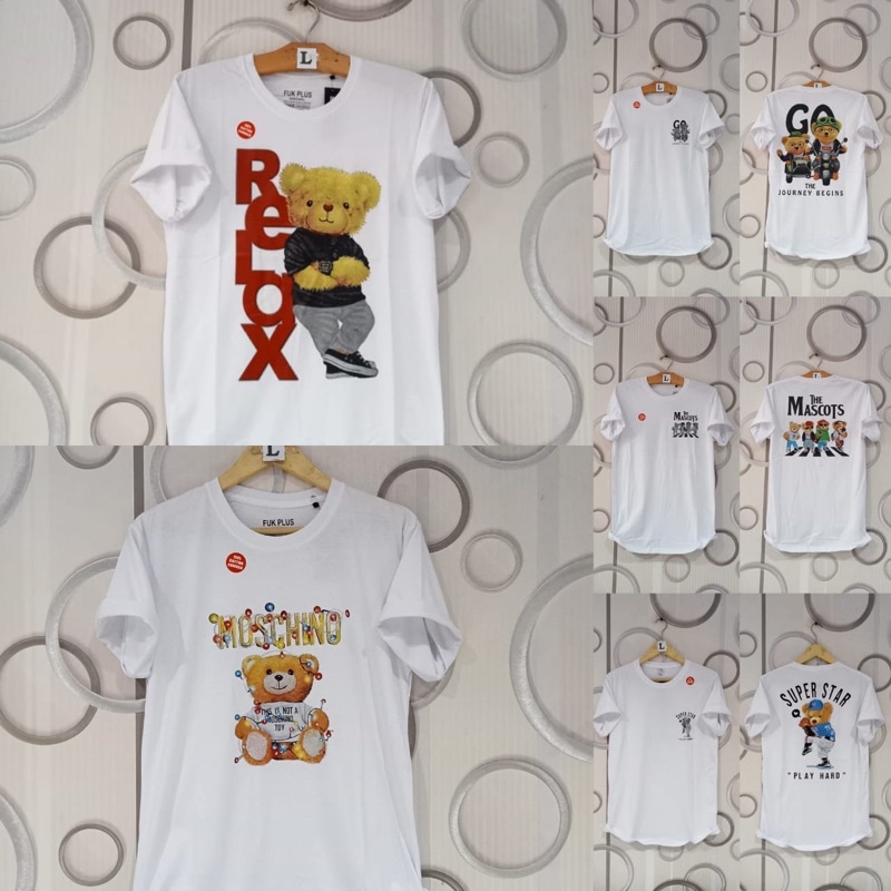 kaos anak teddy bear / the bear putih series kids