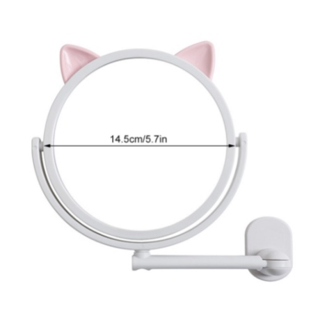 SH3 Cermin Kaca Gantung Tempel Dinding Motif Telinga Kucing Lucu / Wall Ear Cat Mirror