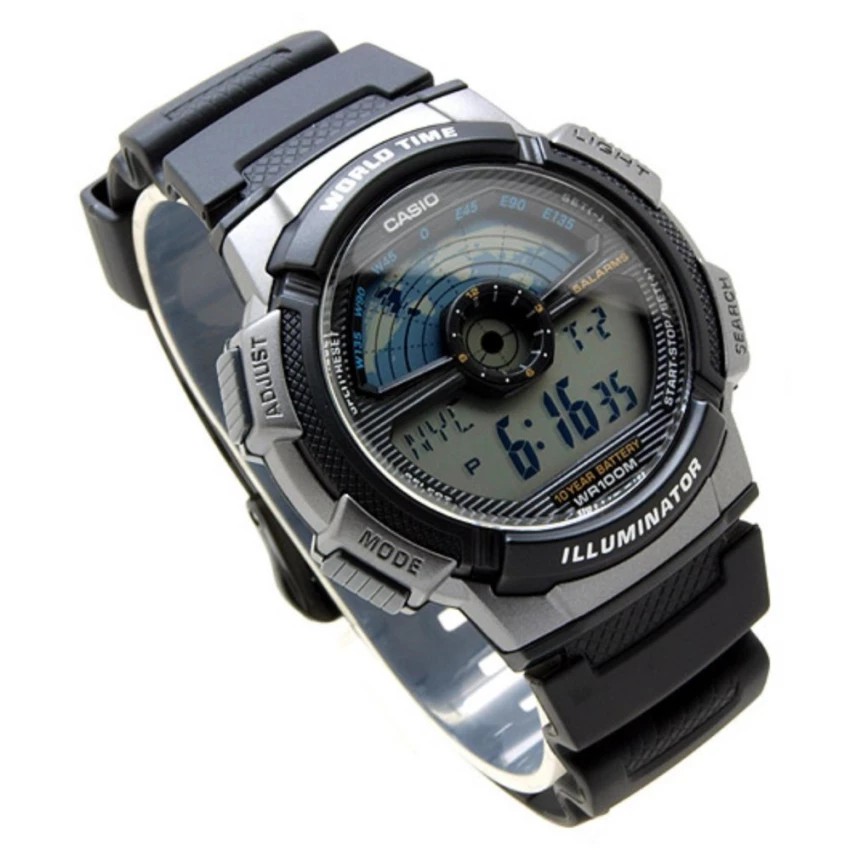 Casio Original AE-1100W-1A Jam Tangan Pria - Digital - Karet - Hitam