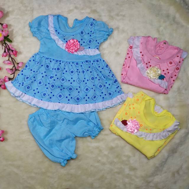 [Grosir] 3pcs Baju Setelan Anak Perempuan 0-12bulan / Pakaian Bayi / Dress Bayi / Baju Bayi Lucu