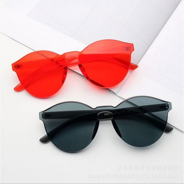 Kacamata Hitam Warna Warni Pria Wanita Kacamata Transparan Port Frameless Tren Pasangan Simple Simpel Candy Sunglasses Unisex Kaca Mata Sunglasses Jelly Permen Anti Radiasi UV Silau Sinar Matahari Tranfaran Photochromic KCH27