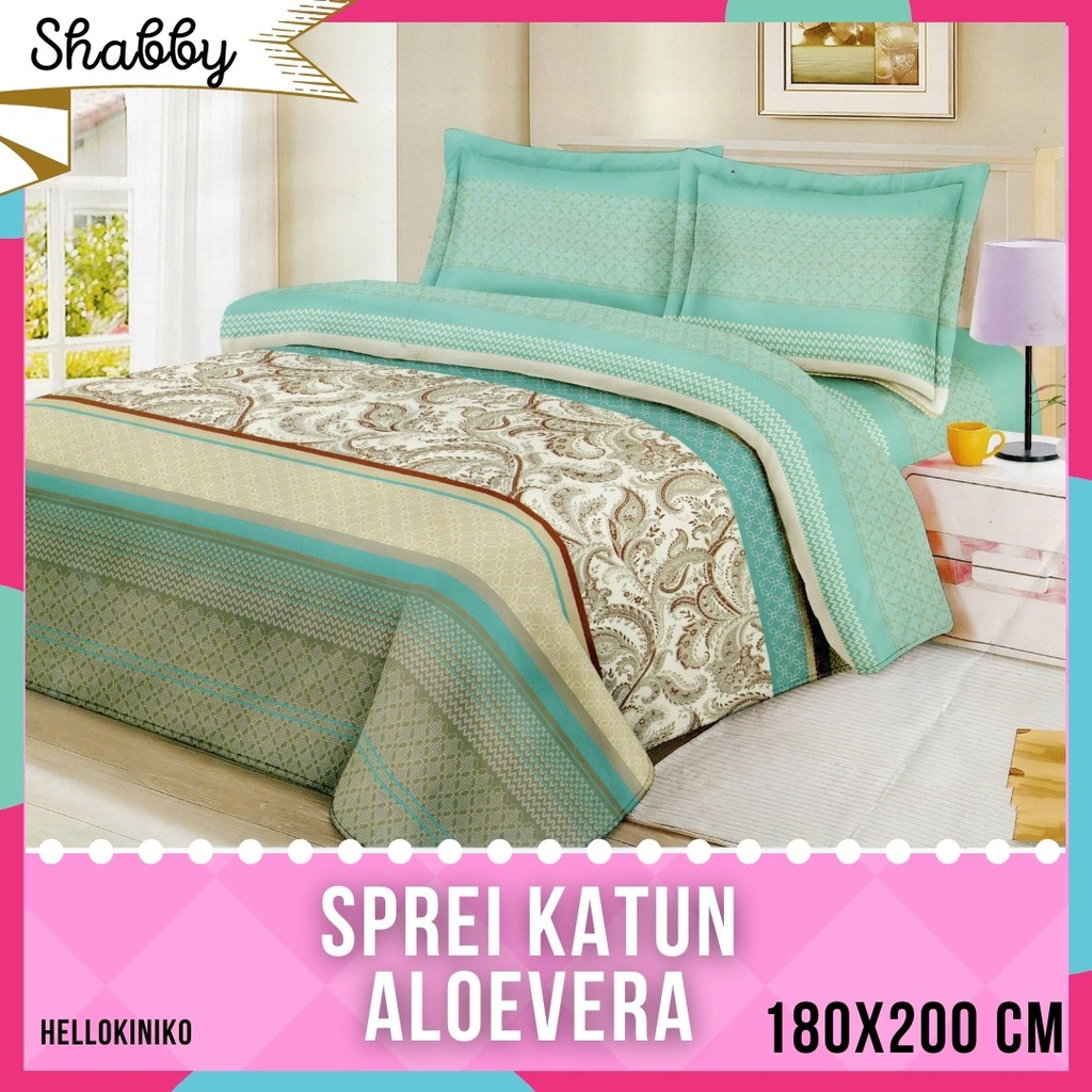 Sprei Katun Shabby Motif Banyak Murah T30 180x200 Cm Kiniko