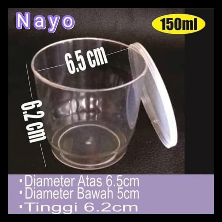 Cup Puding Bening (50Pc)/Cup Plastik 150Ml/ Cup Jelly Merpati Bahan Ps Terbaik