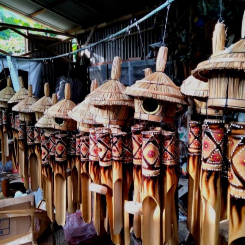 Lonceng Angin Bambu / Klontong Angin Motif Sarang Burung Promo Rumah Tasik