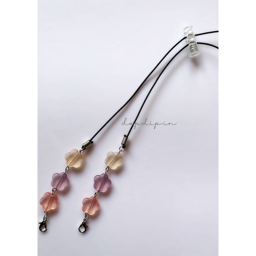 Jello Flower Strap Mask Kalung Rantai Tali Masker Serut Konektor Headloop