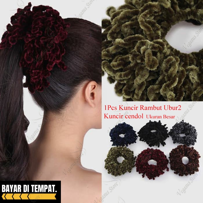 Kunciran Ikat Rambut UBUR UBUR/Kunciran Cendol/Kunciran Kriwil Ukuran Besar Untuk Riasan Atau Untuk Cepol Hijab Aksesoris Rambut Wanita-Vegasus Store (COD)