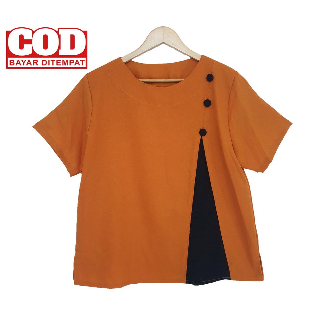 Real Pict - Atasan wanita / blouse wanita / blouse jumbo wanita / blus jumbo Calista L DAN XL / XXL-Kubus