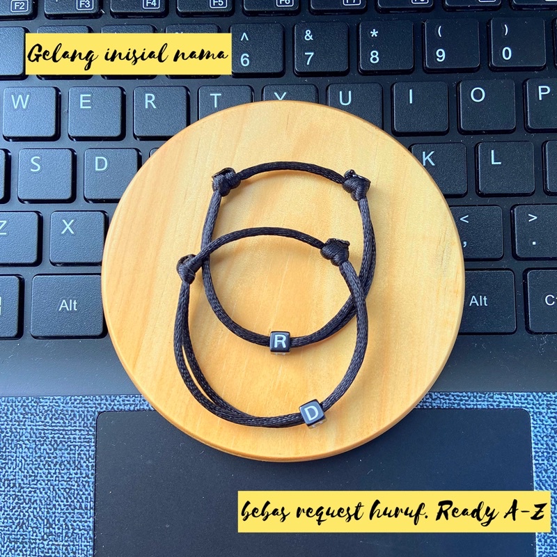 GELANG INISIAL HURUF DADU | GELANG INISIAL CUSTOM
