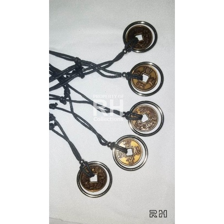 kalung koin cina kalung tali kalung pria kalung cowok kalung koin plastik ring stainles motif koin china