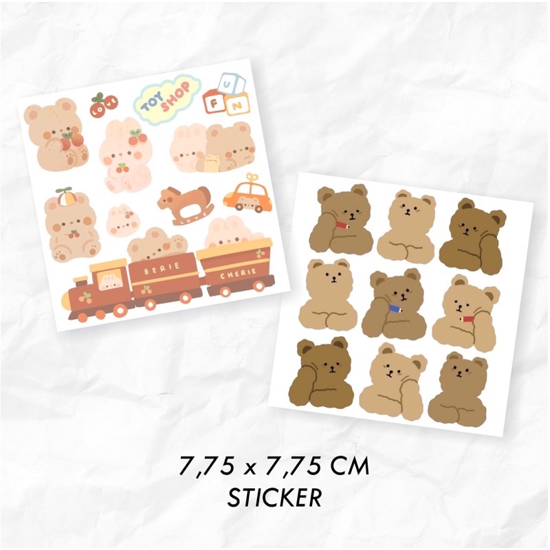 

Cute Bear Sticker untuk dekorasi jurnal journal scrapbook