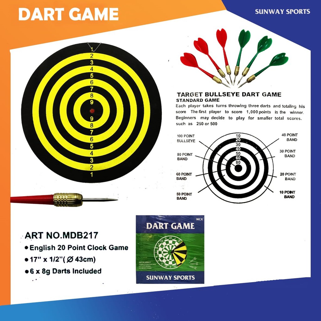 Dart Board Game / Papan Dart - Besar 17 inch / Sedang 15 inch