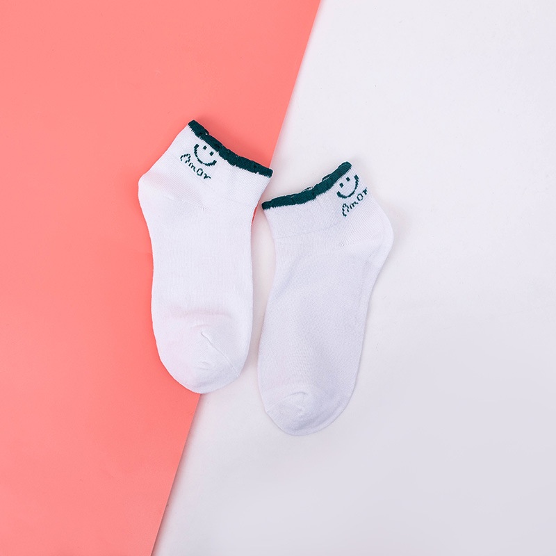 MURMURE.ID | KAOS KAKI WANITA UNISEX RENDA SOCK IMPORT KUALITAS PREMIUM MOTIF MIKI SMILE CS035 CS036-GLBG PUTIH