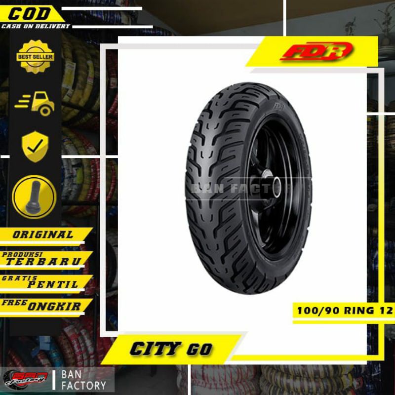 BAN MOTOR MATIC SCOOPY RING 12 BAN FDR AKSESORIS BAN MOTOR TUBLES MATIC FDR CITY GO 100/90