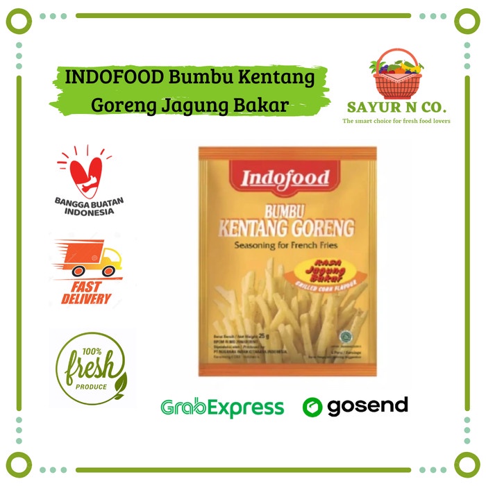 

INDOFOOD Bumbu Kentang Goreng Rasa Jagung Bakar | Sayur N Co Bekasi